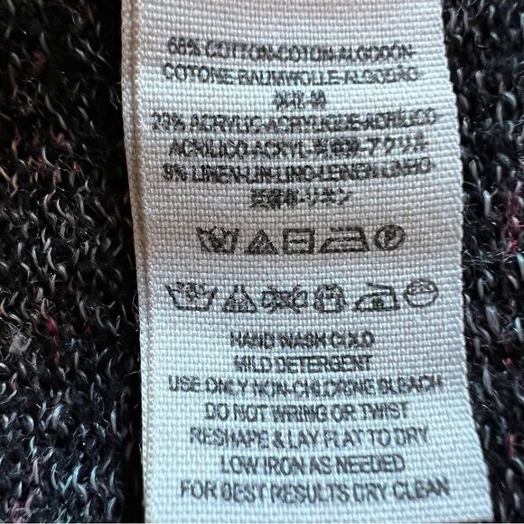 Free People Black Knit Soft Relaxed V Neck Button Dow Duster Sweater Stretch S/M - Picture 14 of 16